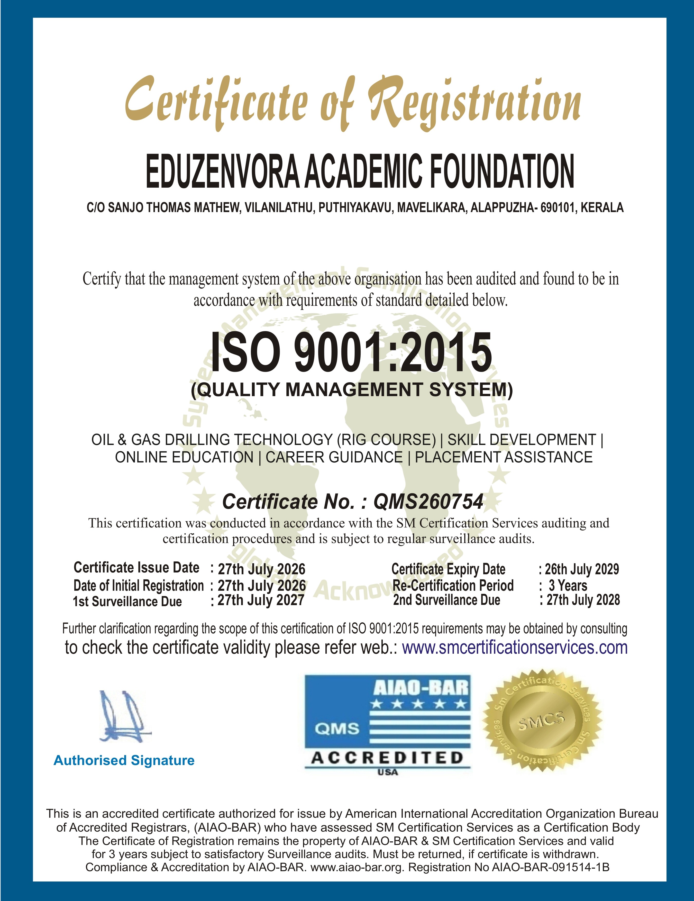 ISO Certificate